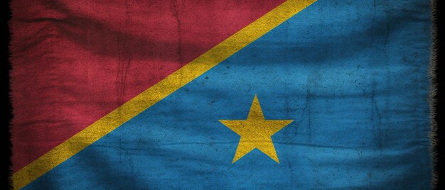 Patriotic Waves Flag of the Democratic Republic of Congo in a Proud Display