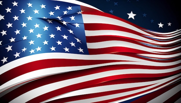 Patriottische achtergrond met een wuivende Amerikaanse vlag Generatieve AI