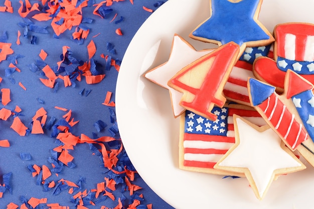 Patriottische cookies voor 4 juli