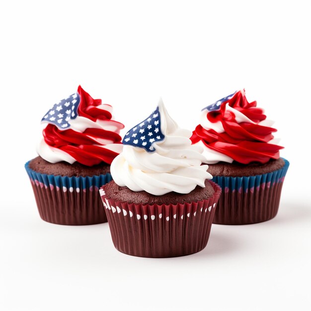 Patriottische Swirl Cupcakes