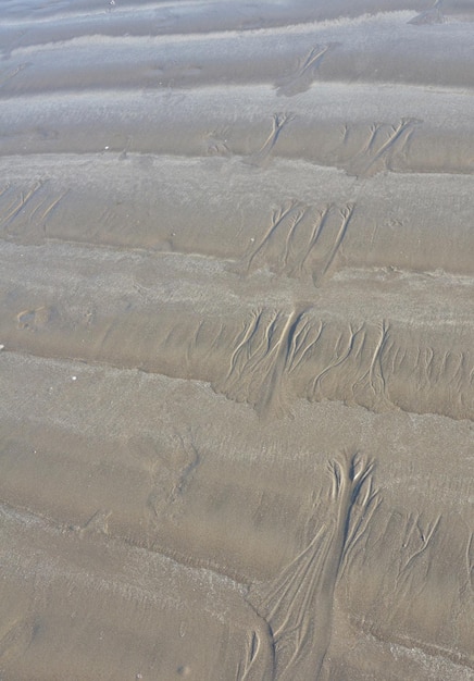 Patronen in zand Abstract patroon op een zandstrand bij eb