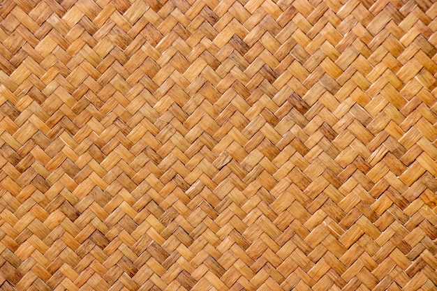 Patroon van bruin geweven riet mat textuur achtergrond, mandenmakerij vervaardigd door Thaise mensen.