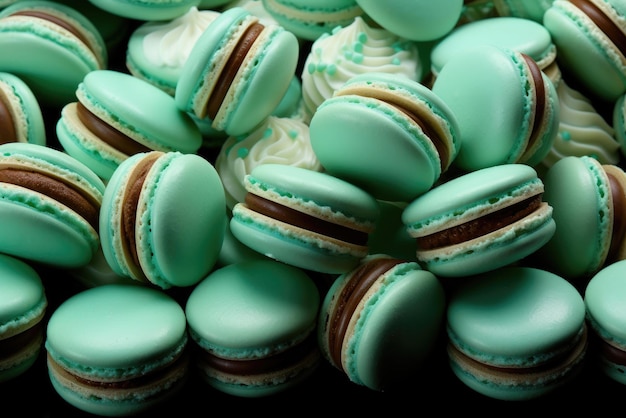 Patroon van muntmacaroons in close-up