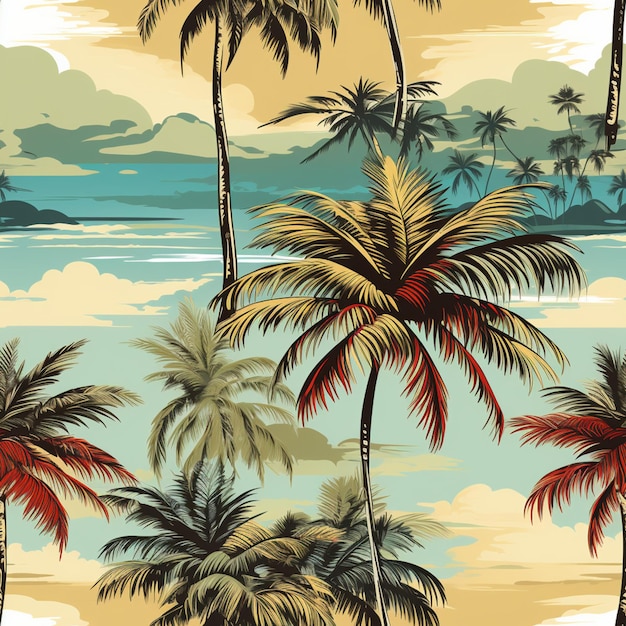 patroon van tropische palmbomen