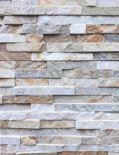 Patroon van witte moderne stenen bakstenen muur opgedoken