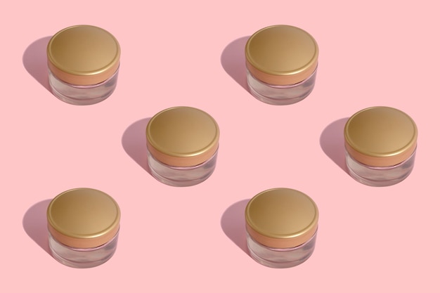 Patroon Witte tube cosmetische crème met een harde zwarte schaduw op een roze achtergrond