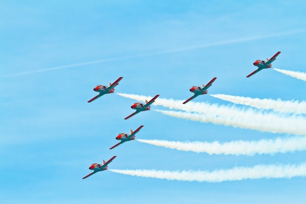 Photo patrulla aguila, aerobatic demonstration team of the spanish air force