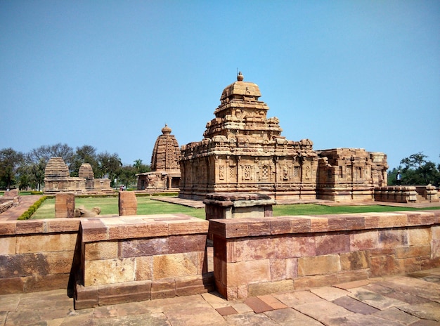 Pattadakal against clear blue sky in city