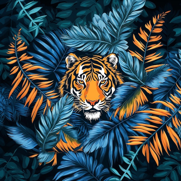 patter ntexture blue tiger vector