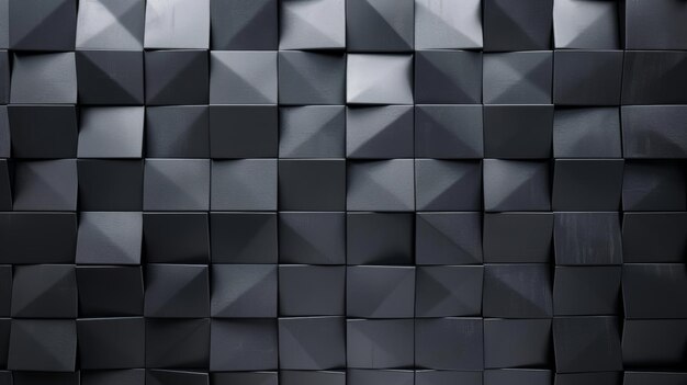 A pattern of 3D cubes Abstract mosaic of black squares