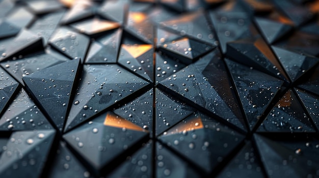 A pattern of 3D cubes Abstract mosaic of black squares