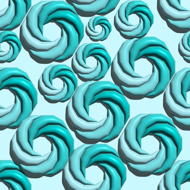 Modello di poligoni sferici 3d loop decori cubi su sfondo blu