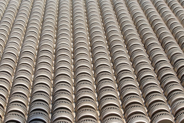 Pattern of architecture geometric, architectural details of classic vintage balustrade balcony building. Lines patterns of facade with balcony building view on exterior and architecture design concept