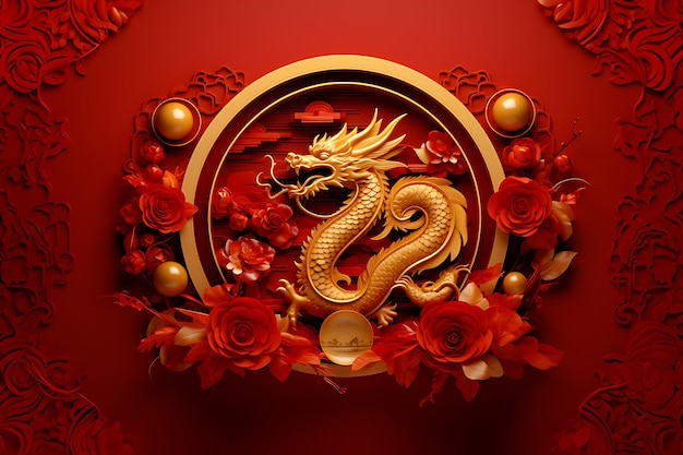 Pattern art background of Chinese New Year festival