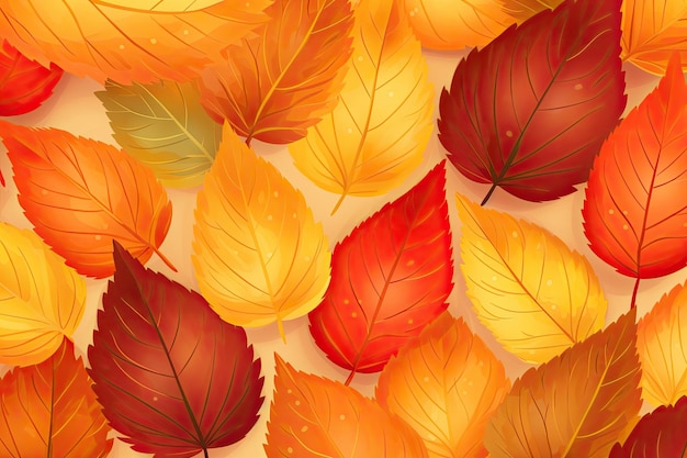 Pattern autumn Leaf fall seamless background