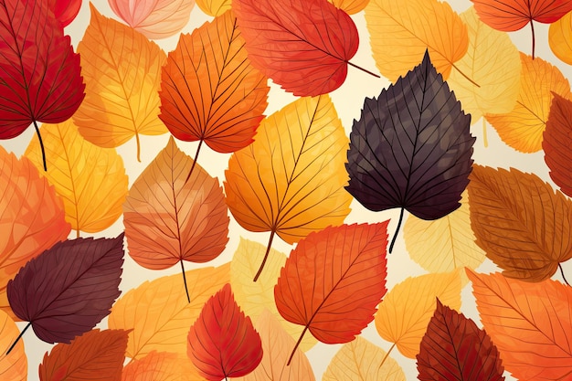 Pattern autumn leaf fall seamless background