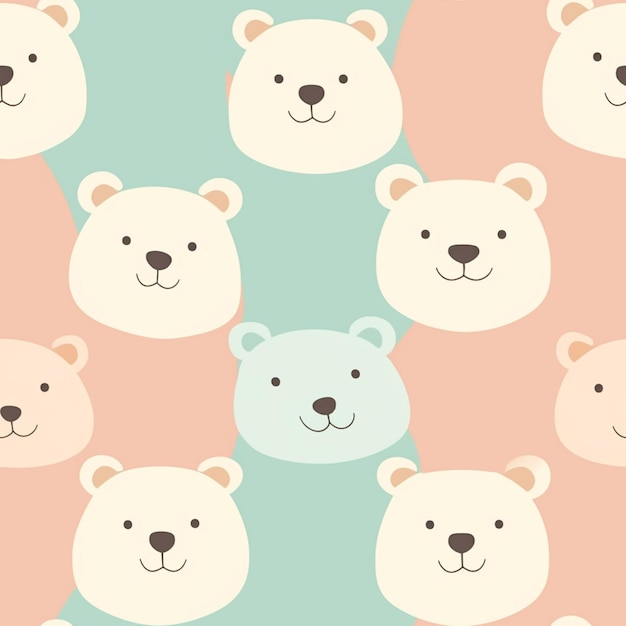 A pattern of bears with different colors