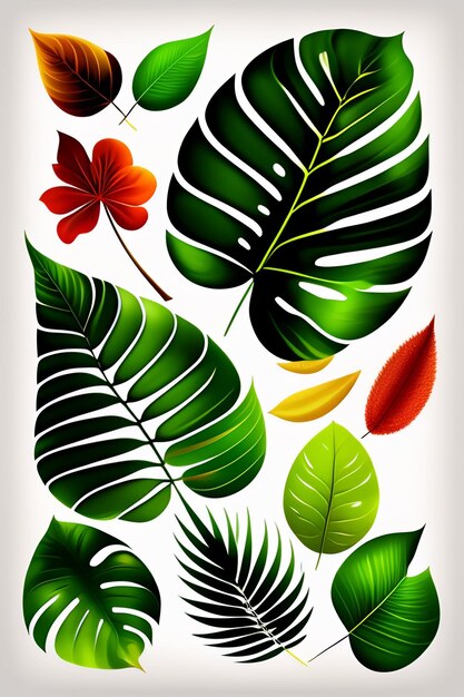 pattern of beautiful flowers ferns leaves calm colors on a color background