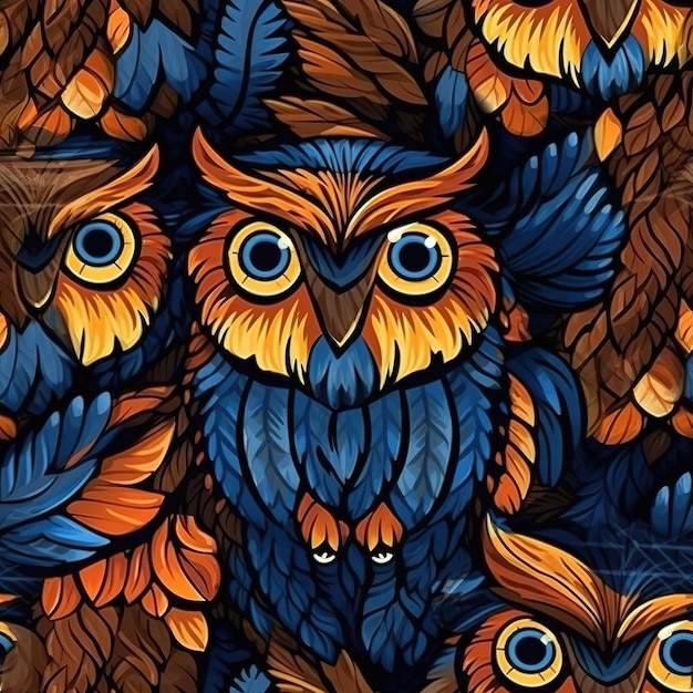 pattern of beautiful owls