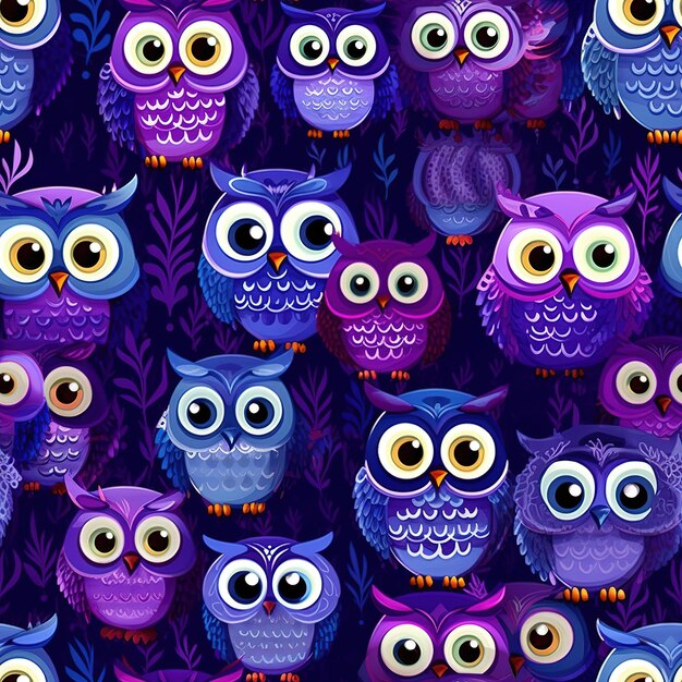 pattern of beautiful owls