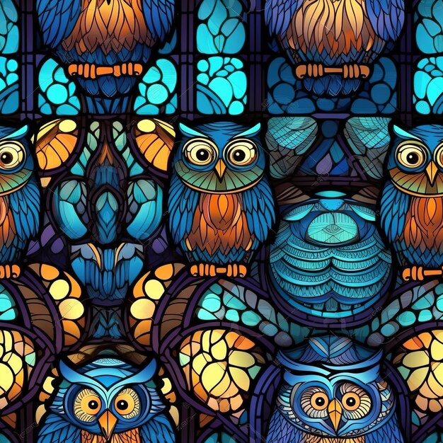 Photo pattern of beautiful owls