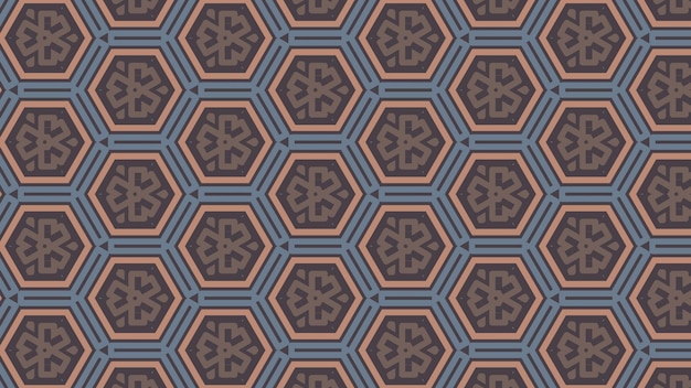 The pattern of the blue and brown squares