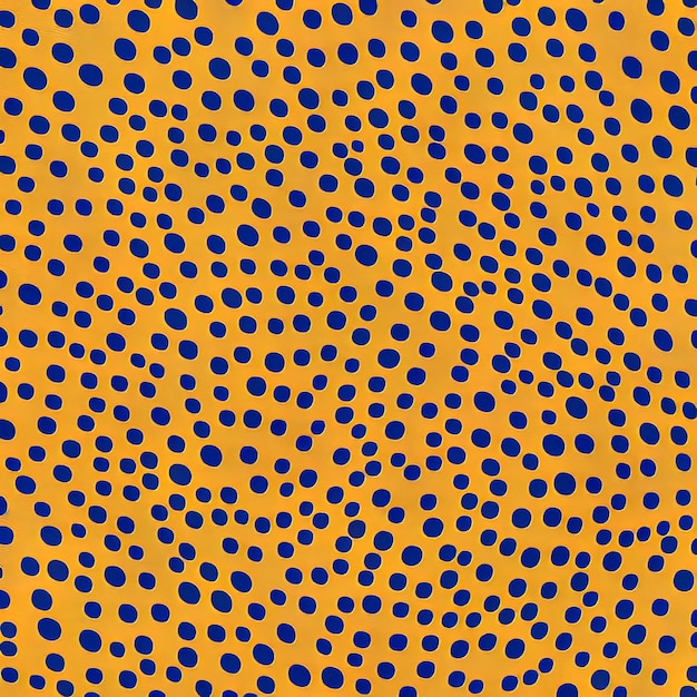 A pattern of blue dots with a yellow background