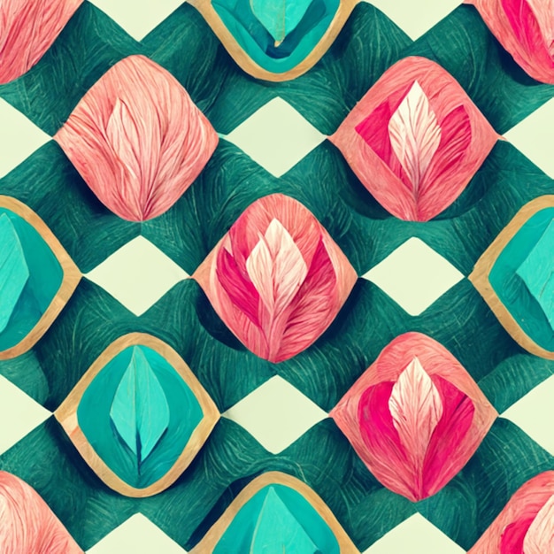 Pattern blue,white,pink and green