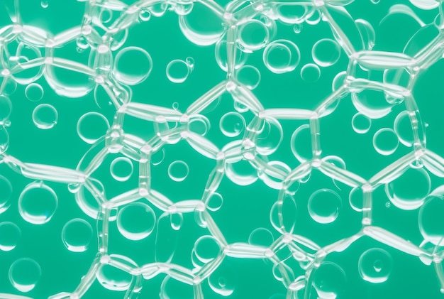 A pattern of bubbles on a green background