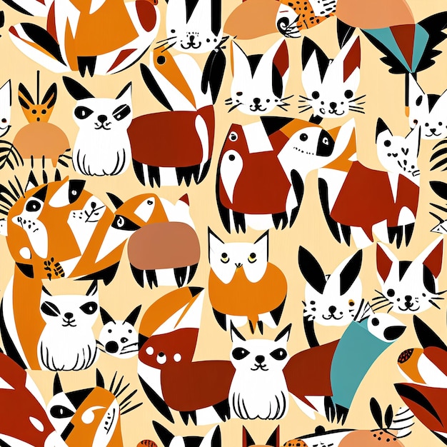 a pattern of cats