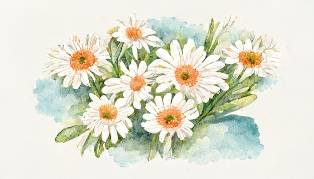 A pattern of chamomile flowers