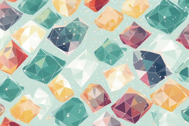 A pattern of colorful diamonds on a blue background generative AI