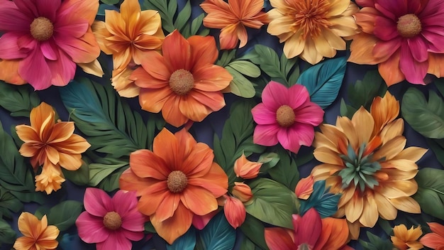 Pattern combining geometric shapes with floral elements