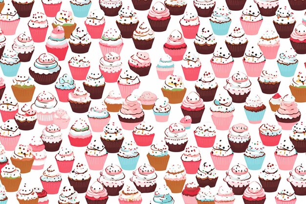 Foto disegno di cupcake con ingredienti diversi