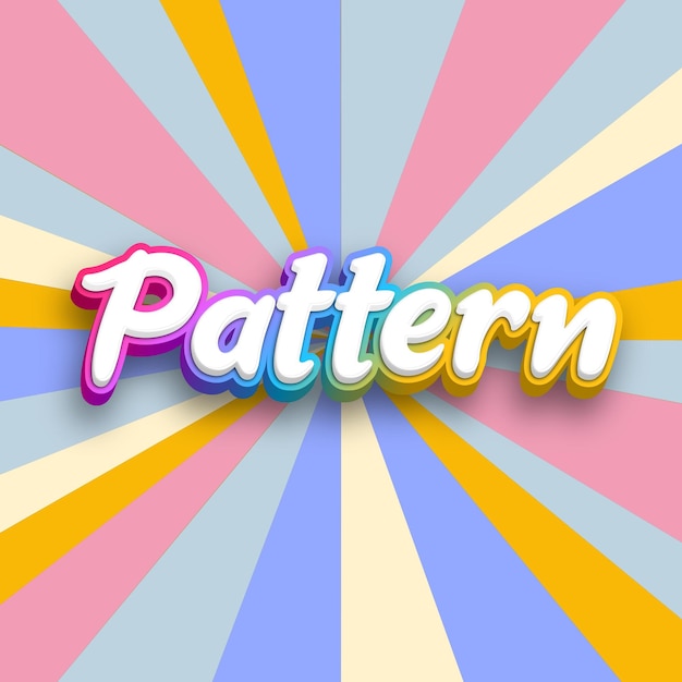 Pattern Cute Text Effect Photo Typography with Background