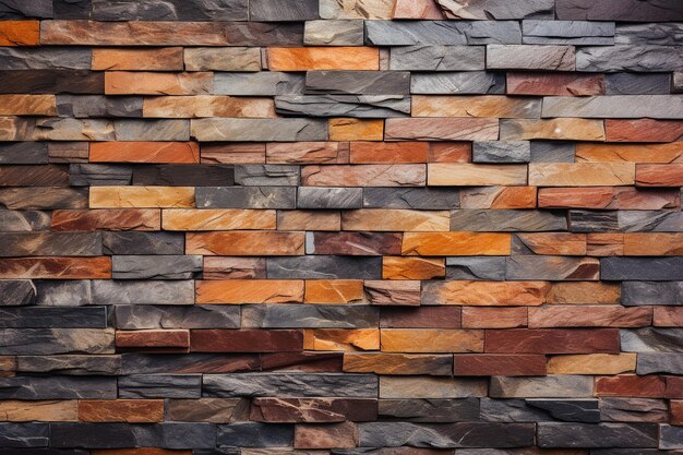 Pattern of decorative slate stone wall surface