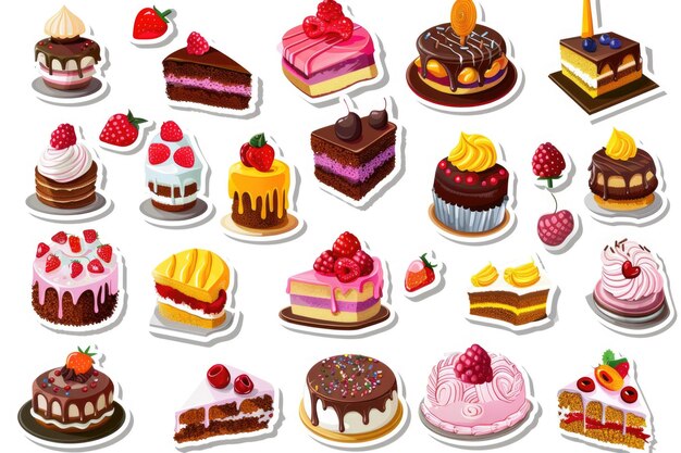 pattern of delicious cakes and pastries