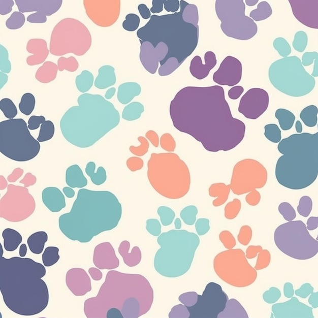 A pattern of dog paw prints