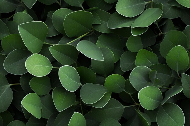 Pattern of eucalyptus leaves in green