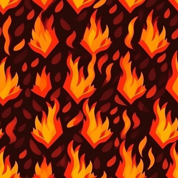 A pattern of flames on a black background generative ai