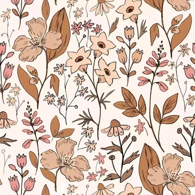 Pattern floral design for textile seamless