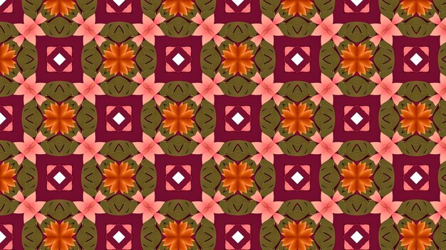 a pattern of flowers and leaves.