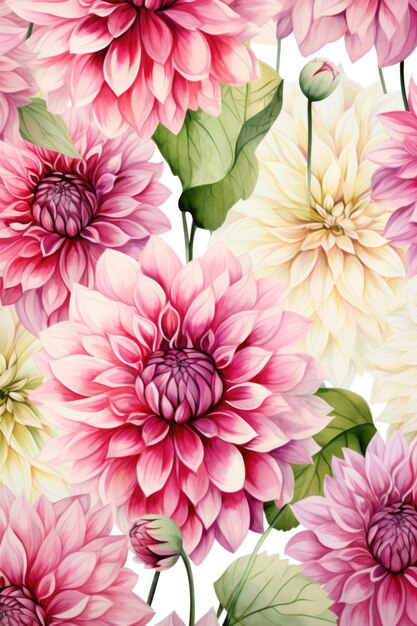 Pattern of flowers on light background