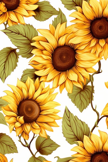 Pattern of flowers on light background