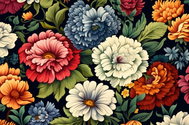 Pattern of flowers on light background