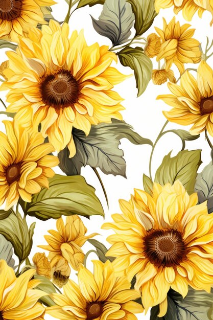 Pattern of flowers on light background