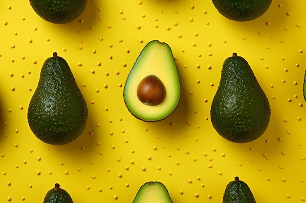 Pattern food background green view nature top ingredient avocado healthy tropical fruit vegetarian