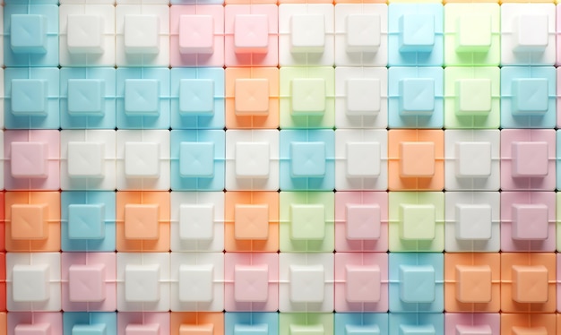 Pattern from pastel colored toy cubes