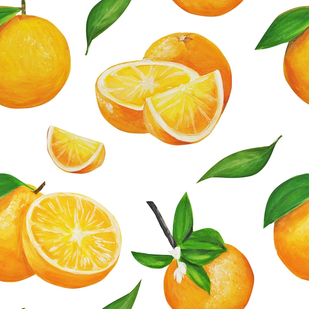 pattern from watercolor oranges.