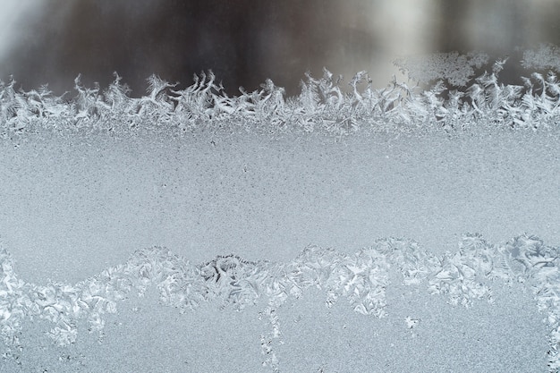 Pattern on the frosted winter window